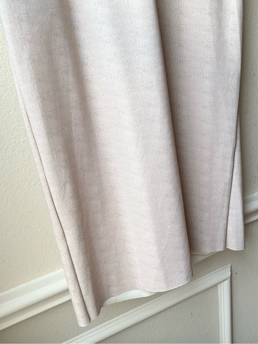 Chiara Boni La Petite Robe Draped Faux Wrap Dress Pullover Cream Chevron Sz XL - Picture 10 of 14